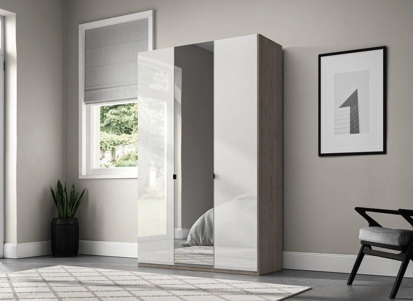 Kirkpatrick Wooden 3-Door Wardrobe - White Dreams