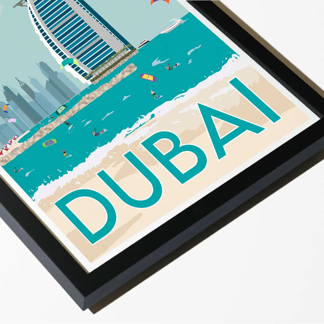 Kite Beach Dubai Travel art by SAX Doodle