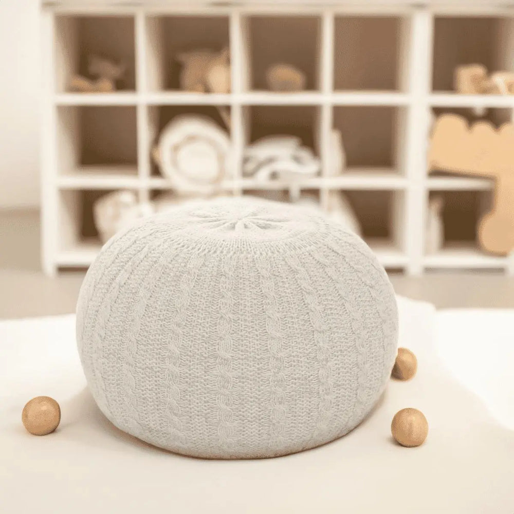 Knitted Pouffe - Fresh Cream Tutti Bambini