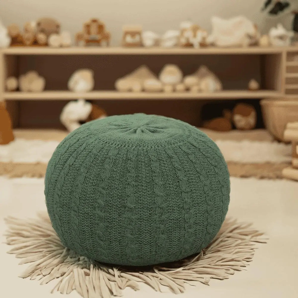Knitted Pouffe - Sage Green Tutti Bambini
