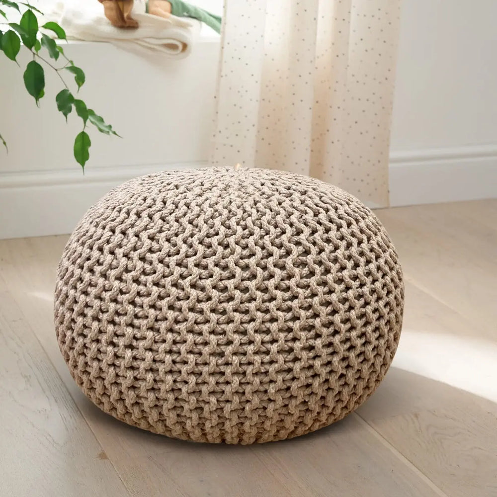 Knitted Pouffe - Stone Tutti Bambini