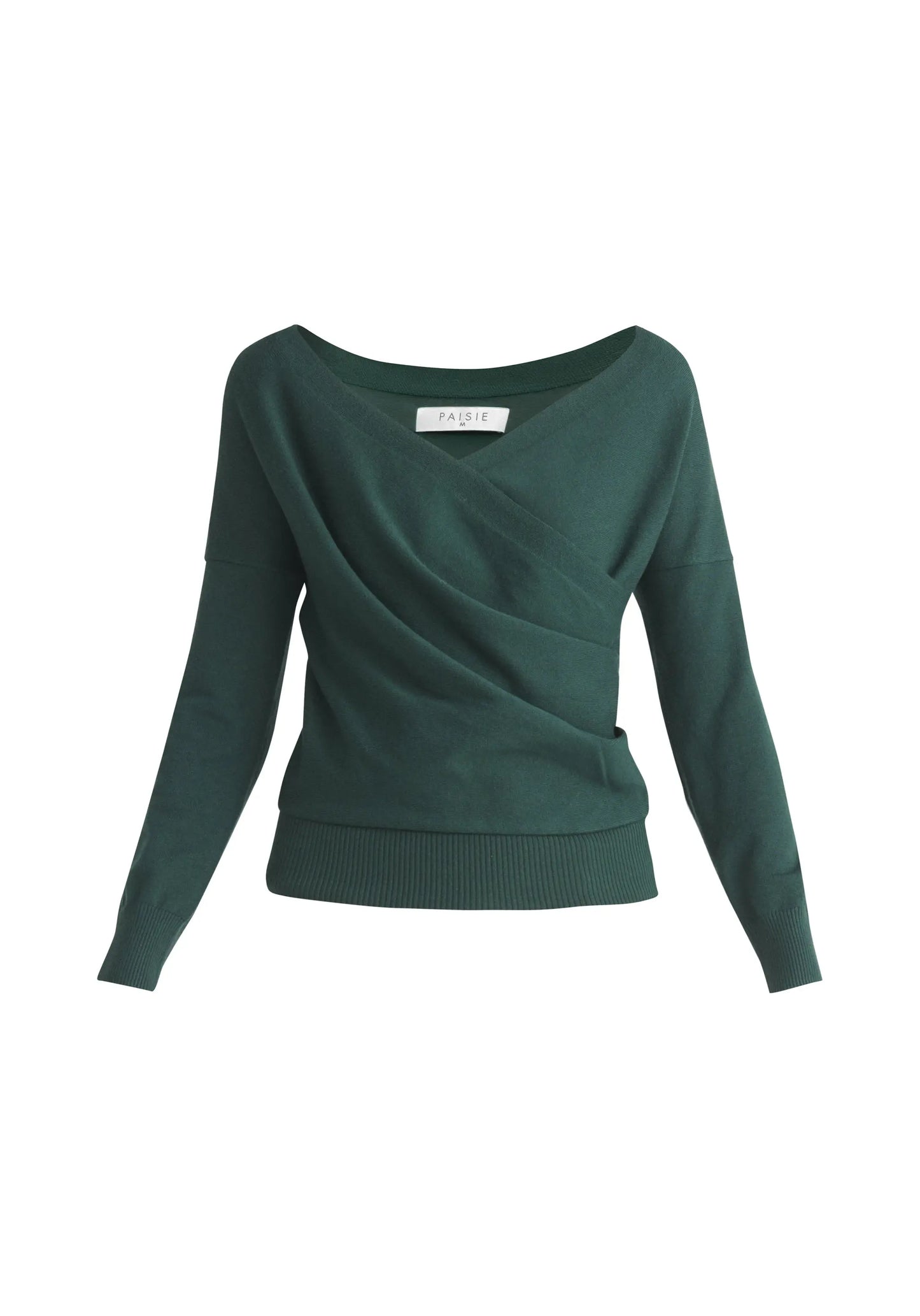 Knitted Wrap Top With Long Sleeves Paisie