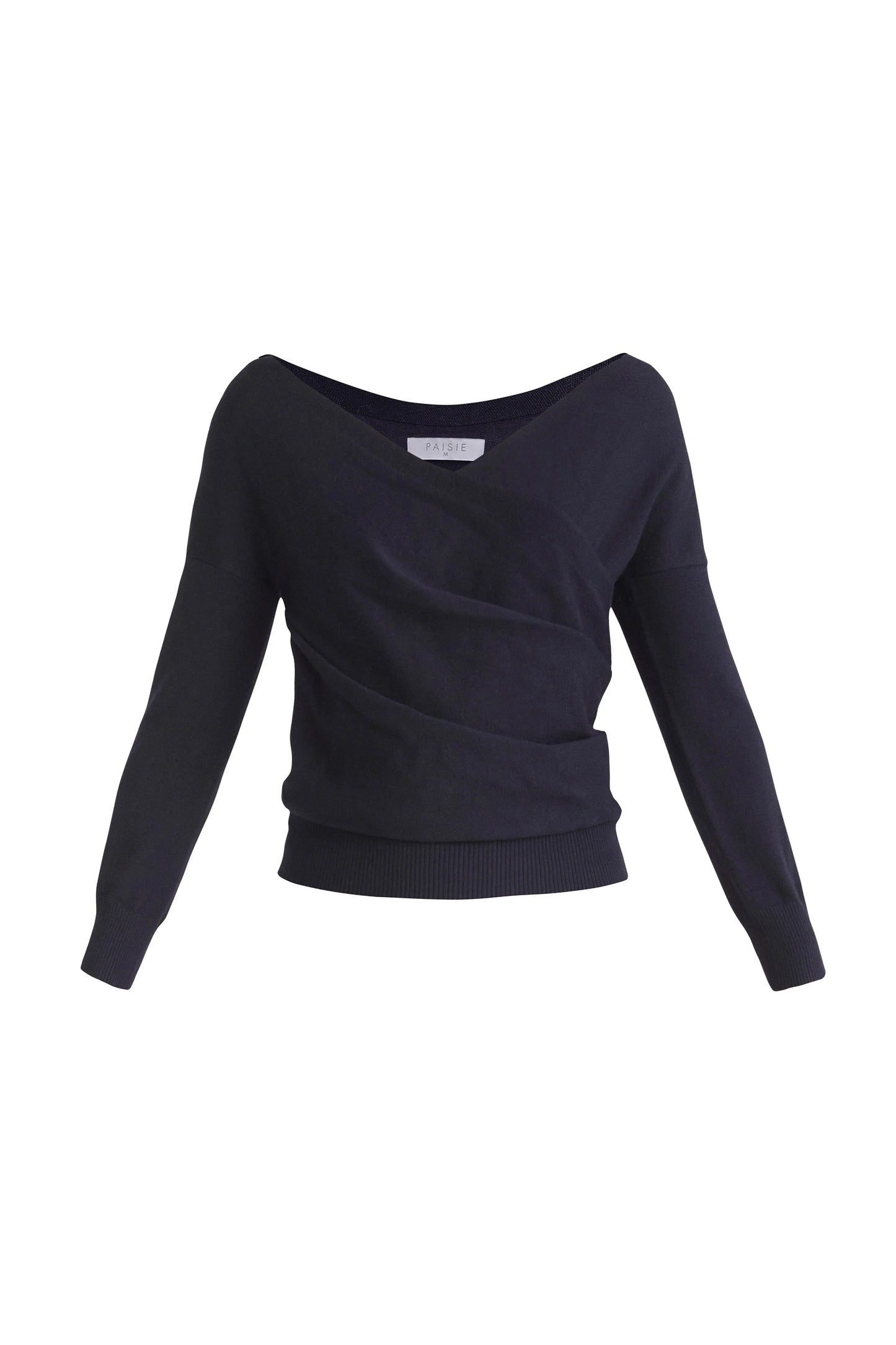 Knitted Wrap Top With Long Sleeves Paisie