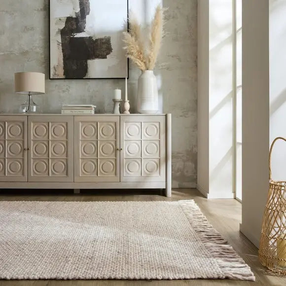 Knox Chunky Weave Tasselled Rug Dunelm