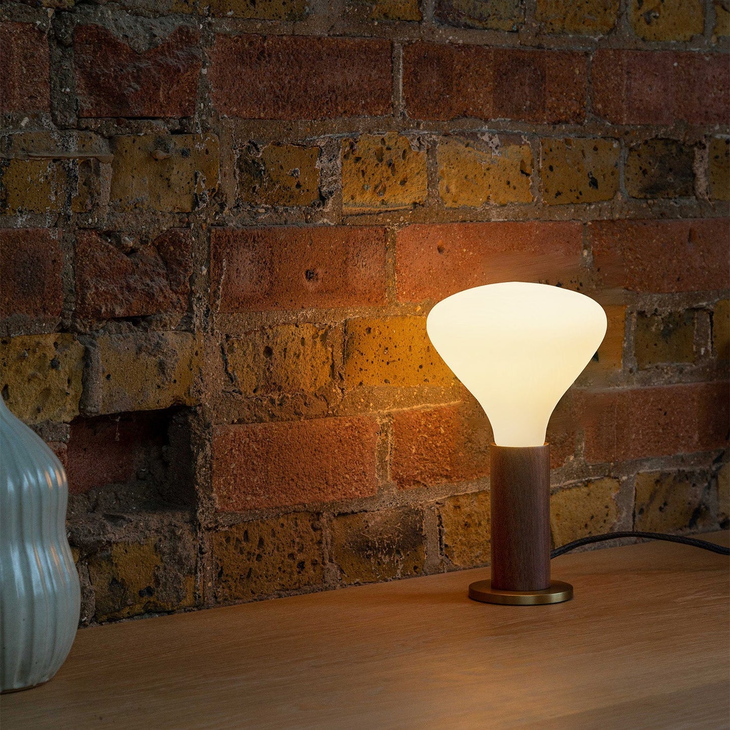 Knuckle Table Lamp in Walnut + Noma Tala