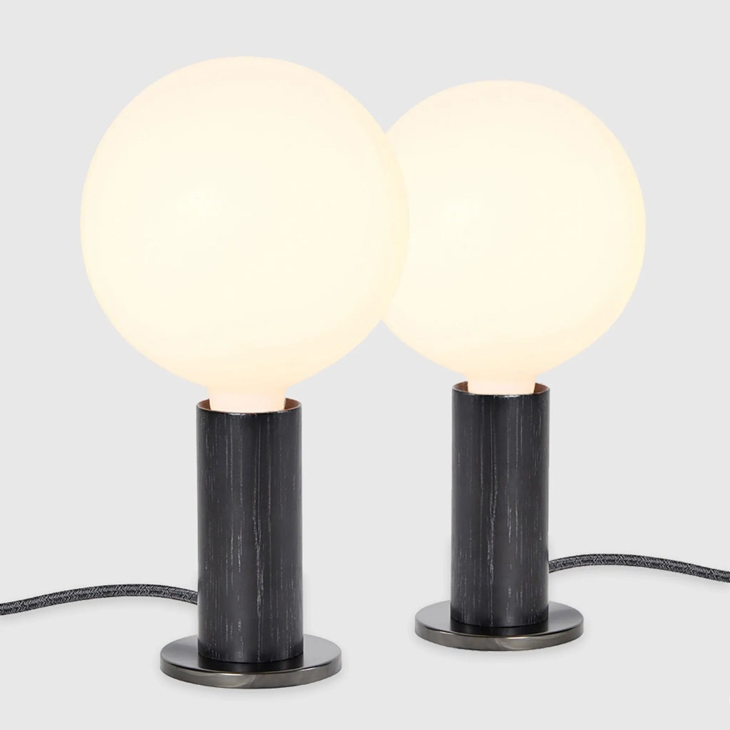 Knuckle Table Lamp in Blackened Oak + Sphere IV - Set of 2 Tala