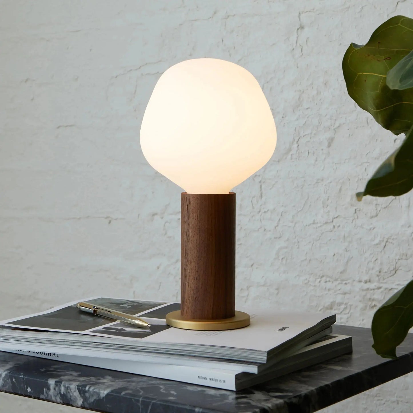 Knuckle Table Lamp in Walnut + Enno Tala