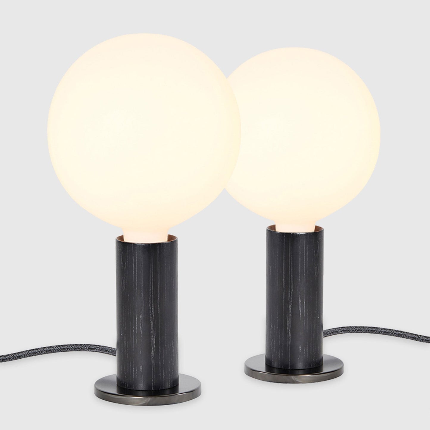 Knuckle Table Lamp in Blackened Oak + Sphere IV - Set of 2 Tala