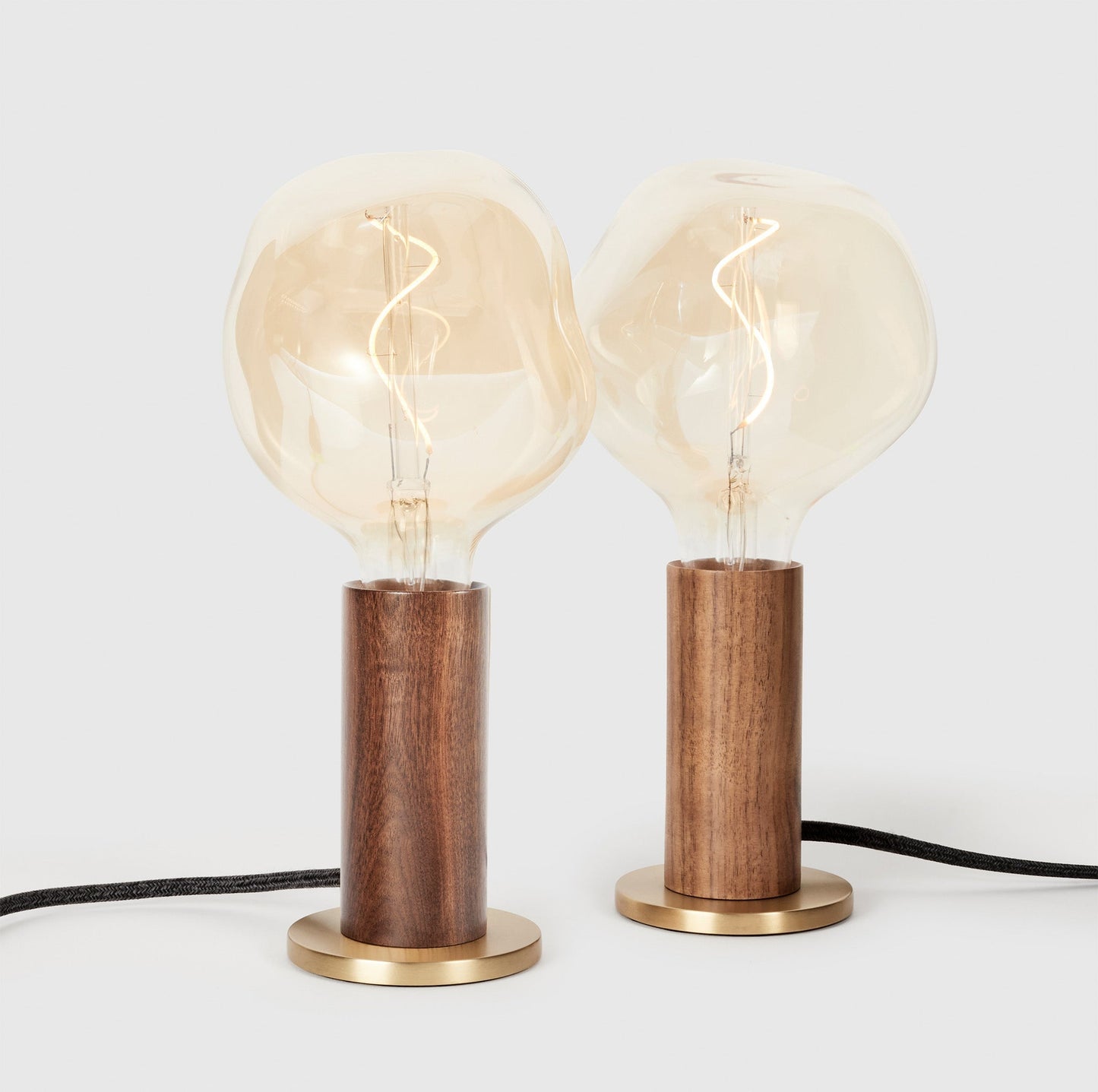 Knuckle Table Lamp in Walnut + Voronoi I - Set of 2 Tala