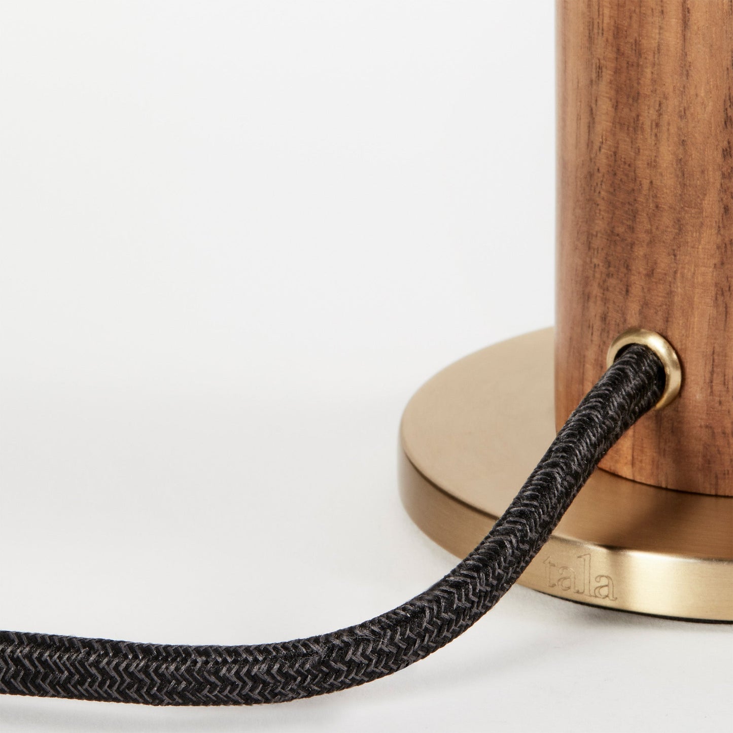 Knuckle Table Lamp in Walnut + Oblo Tala
