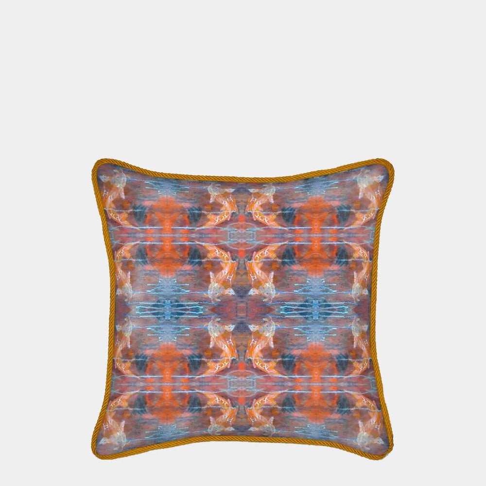 Koi Fish Pattern Silk Cushion Long Studio Design