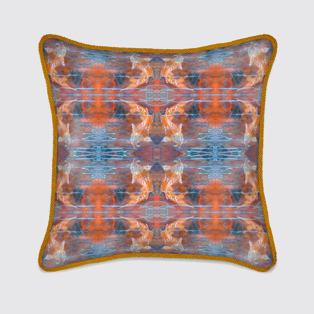 Koi Fish Pattern Silk Cushion Long Studio Design