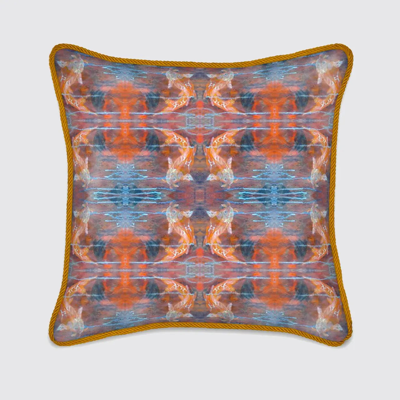 Koi Fish Pattern Silk Cushion Long Studio Design