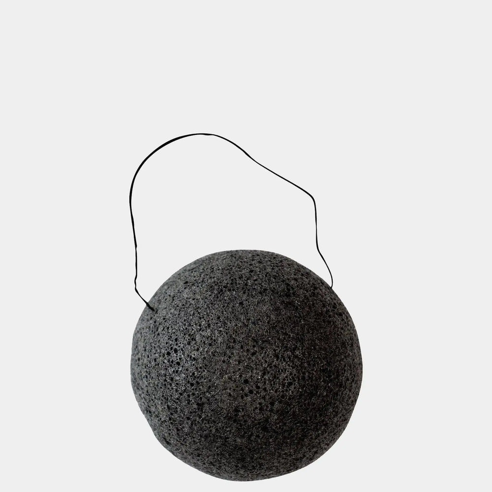 Konjac Sponge Charcoal - Natural Exfoliating Sponge for Facial Deep Cleansing Eco Bath London