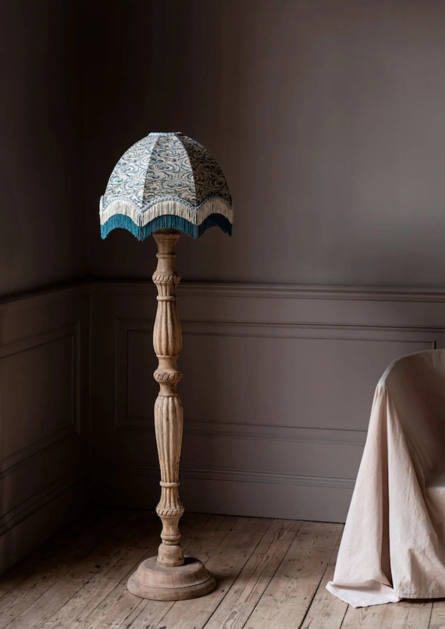 Kumo Clouds Fringed Lampshade Print Sisters