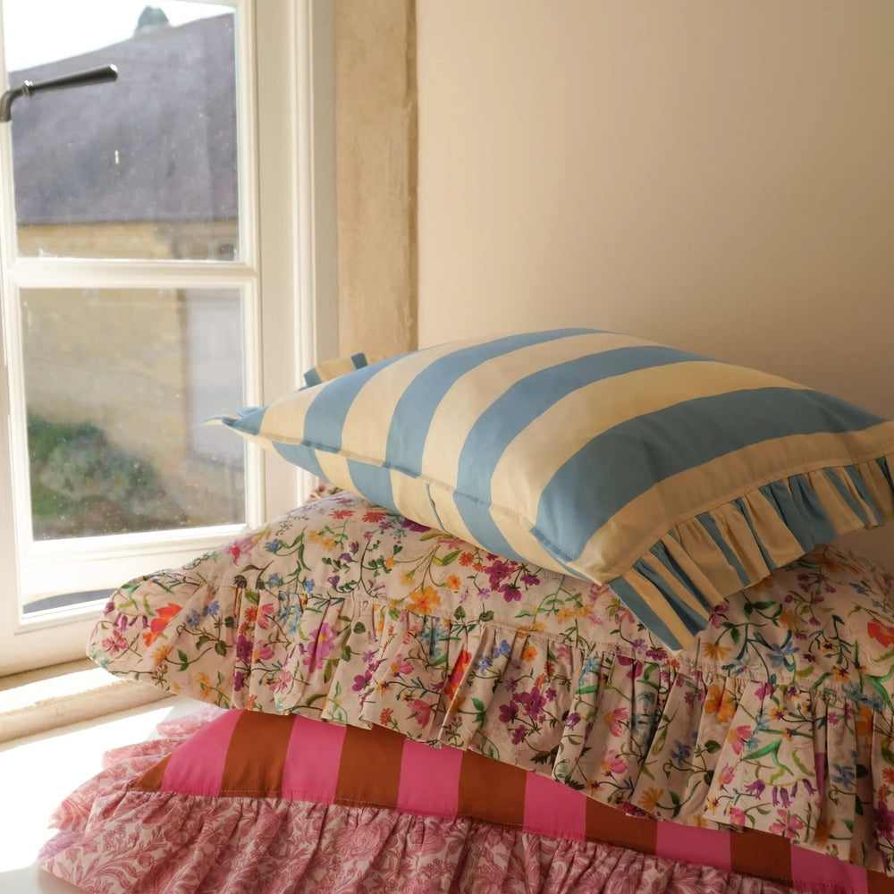 LINEN GARDEN Liberty Oblong Ruffle Cushion Coco & Wolf
