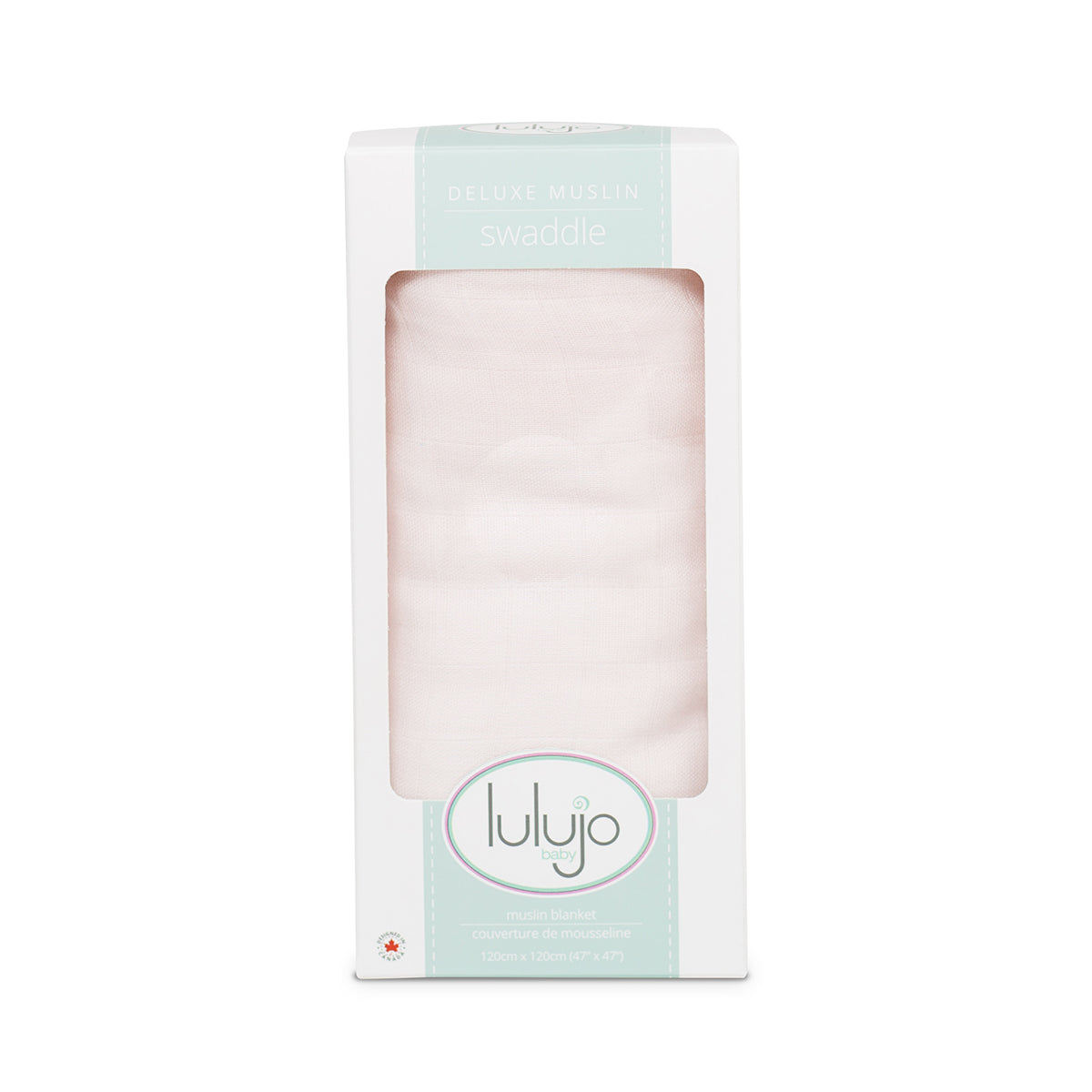 Lulujo - Bamboo Swaddle Blanket - Pink (120cm x 120cm) Lulujo