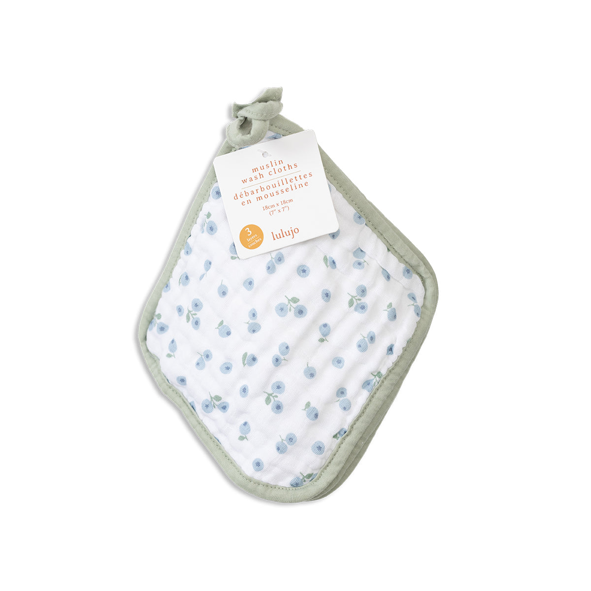 Lulujo - Washcloth - Blueberries , White & Greenery Lulujo