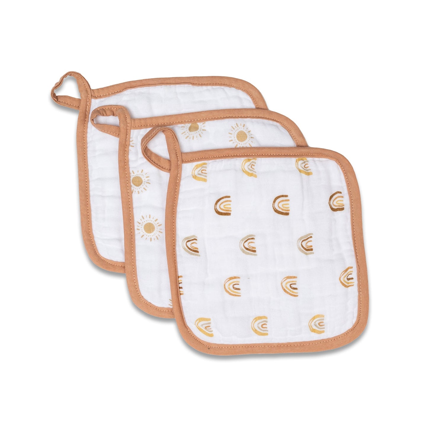 Lulujo - Washcloth - Rainbows , White & Suns Lulujo