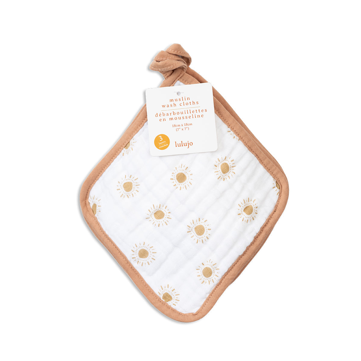 Lulujo - Washcloth - Rainbows , White & Suns Lulujo