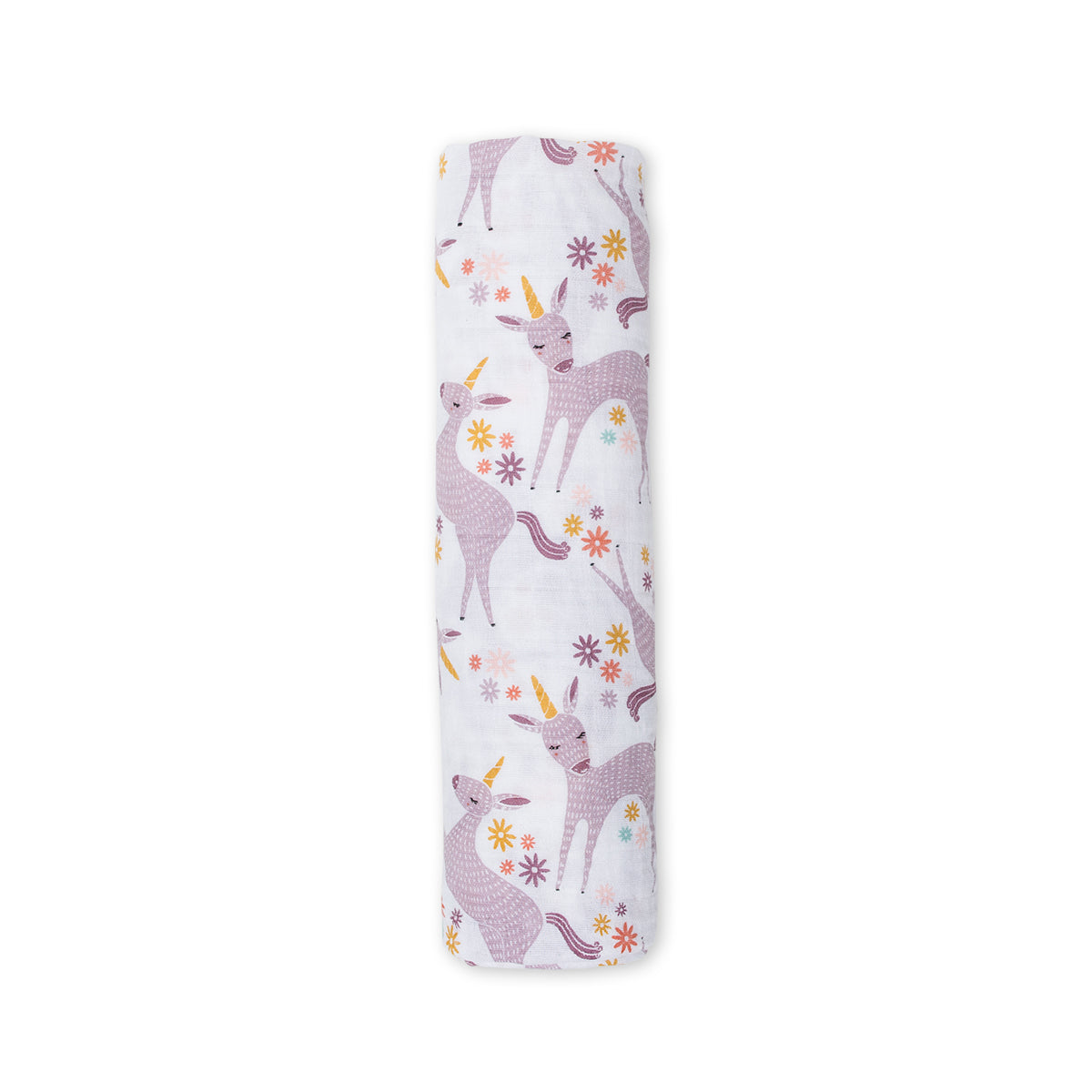 Lulujo - Muslin Swaddle - Unicorns (120cm x 120cm) Lulujo