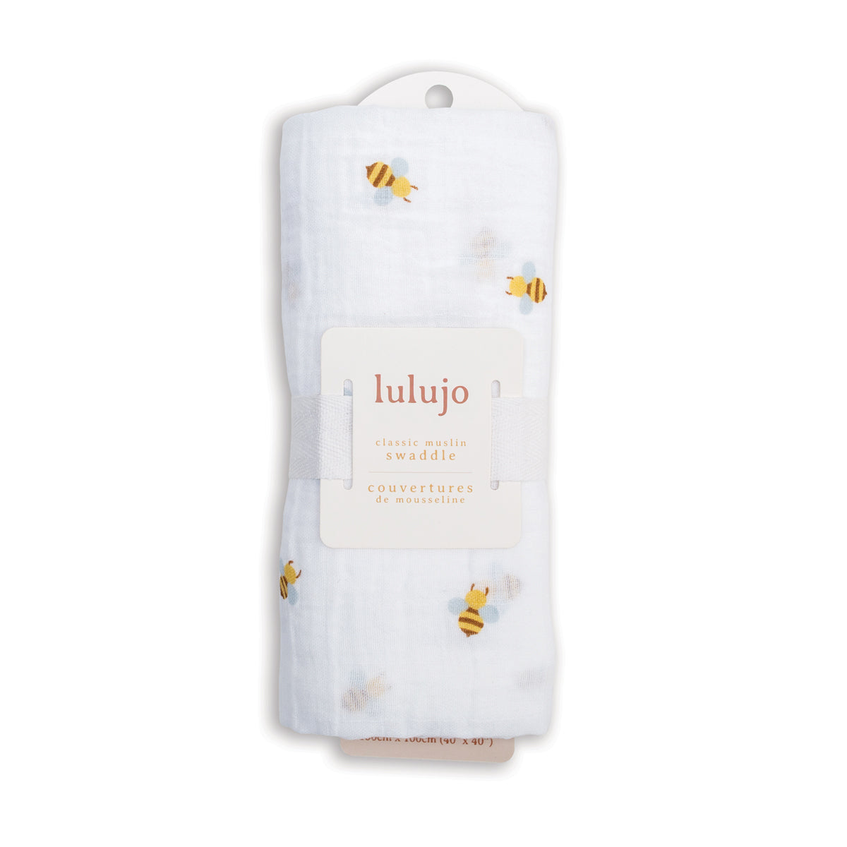 Lulujo - Muslin Swaddle - Bees (100cm x 100cm) Lulujo