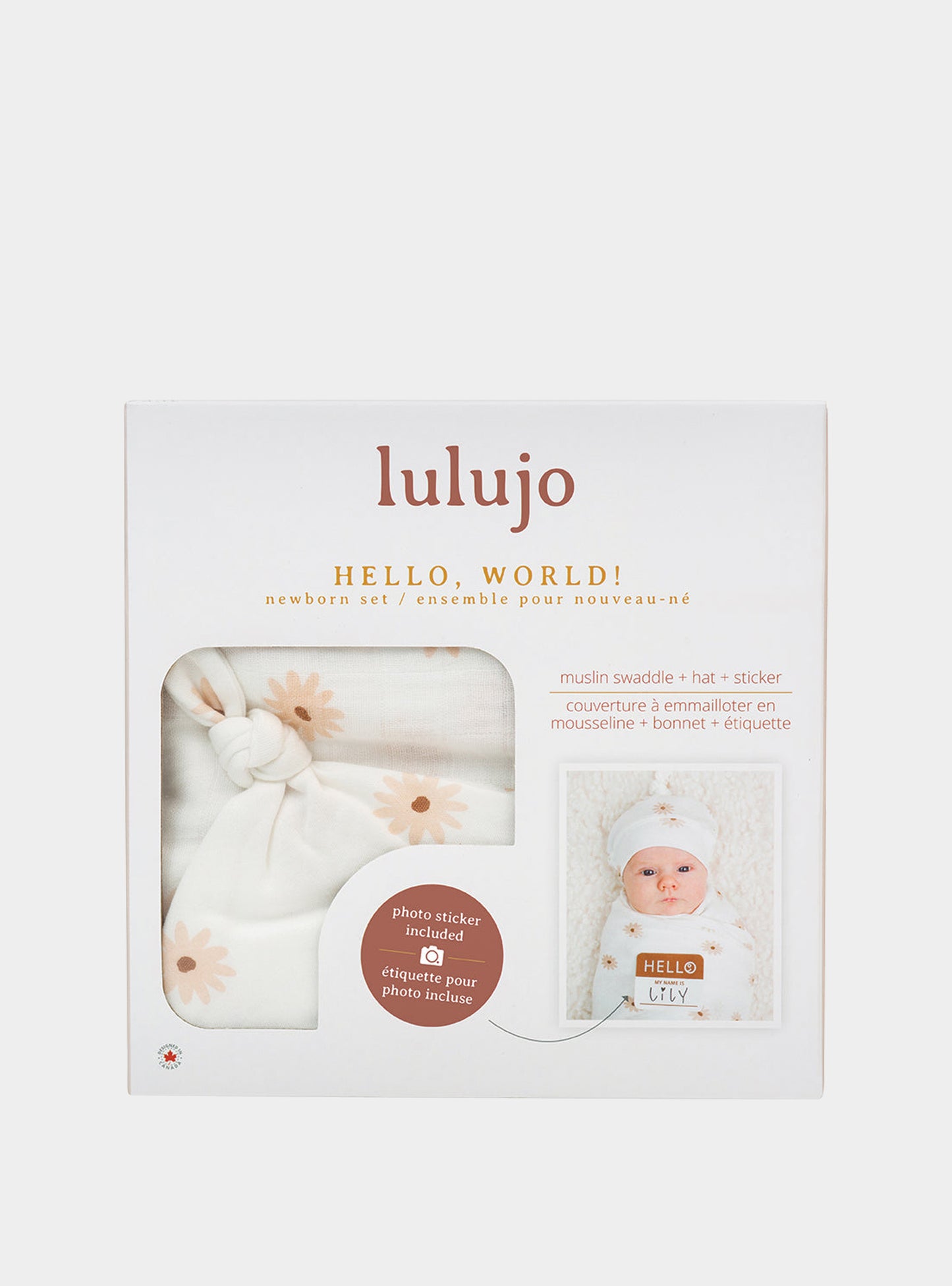 Lulujo - Bamboo Hat and Swaddle Blanket Gift Set - Daisies Lulujo