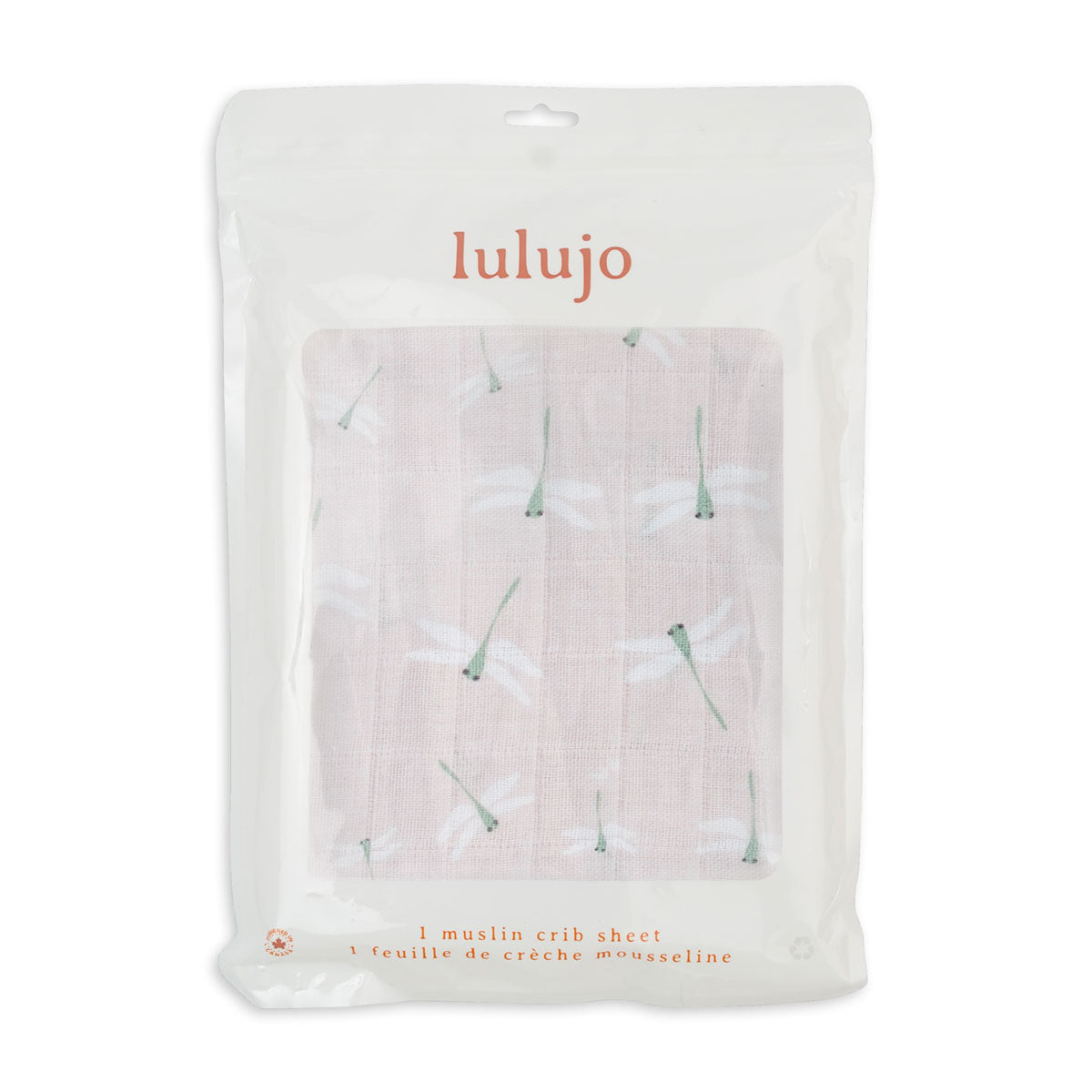 Lulujo - Cotton Fitted Cot  Sheet - Dragonflies (135cm x 70cm) Lulujo