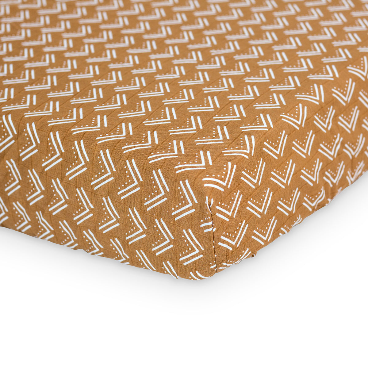Lulujo - Cotton Fitted Cot  Sheet - Mudcloth (135cm x 70cm) Lulujo