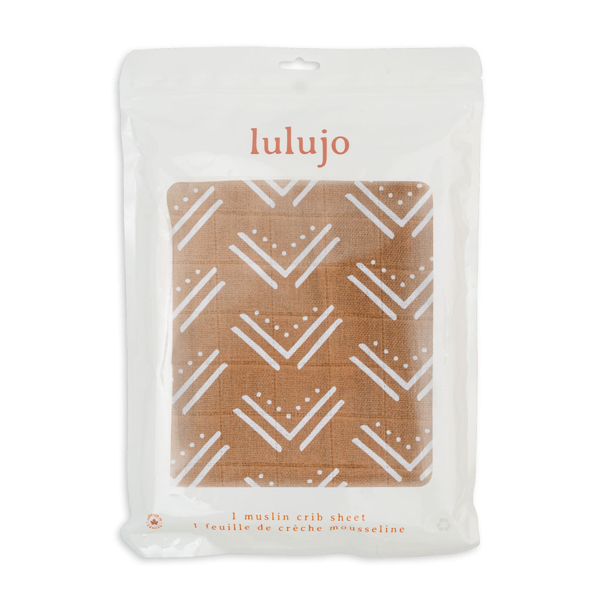 Lulujo - Cotton Fitted Cot  Sheet - Mudcloth (135cm x 70cm) Lulujo