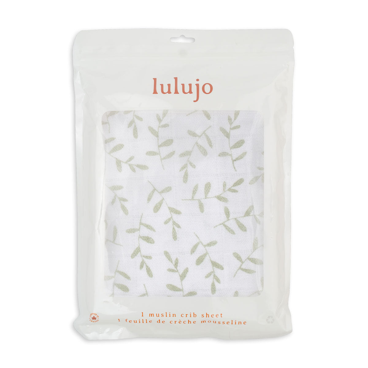 Lulujo - Cotton Fitted Cot  Sheet - Greenery (135cm x 70cm) Lulujo