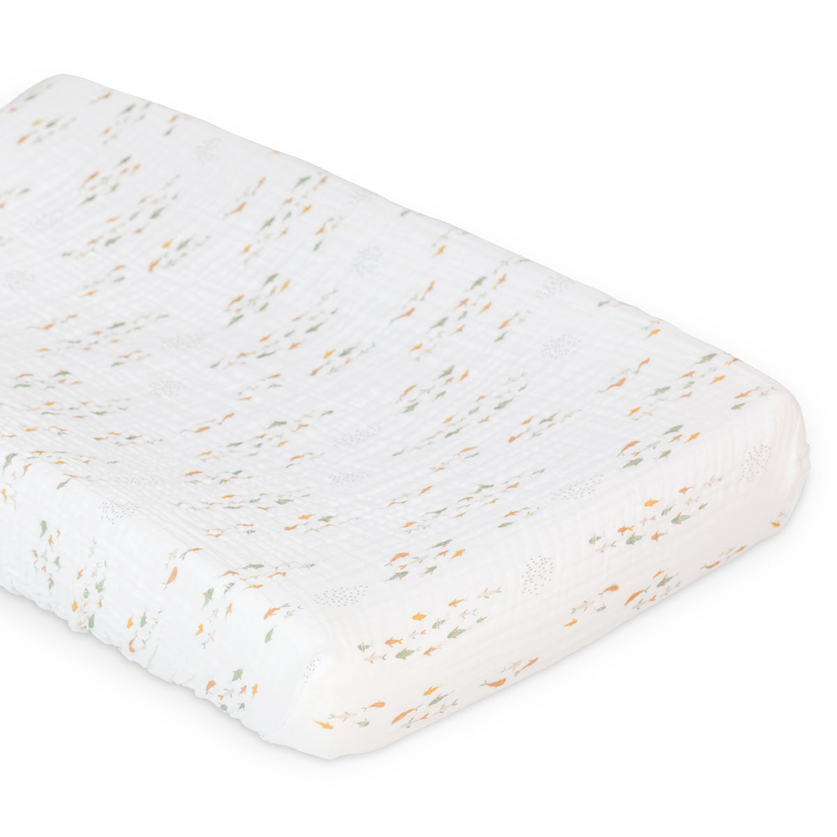 Lulujo - Cotton Fitted Crib Sheet - Fish  (81cm x 43cm) Lulujo