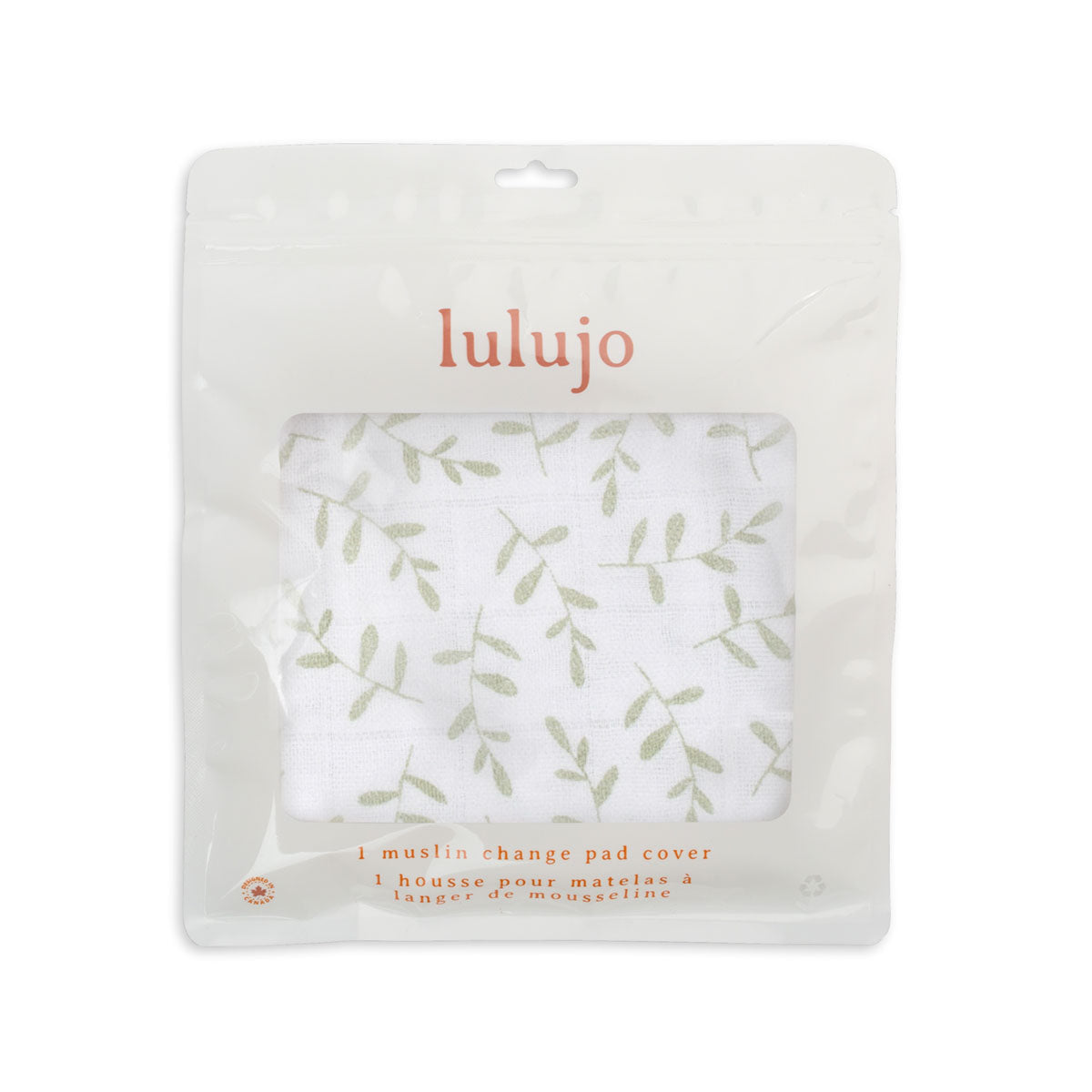Lulujo - Cotton Fitted Crib Sheet - Greenery (81cm x 43cm) Lulujo