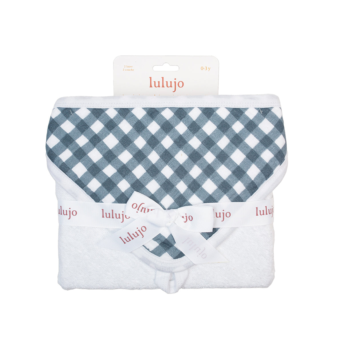 Lulujo - Hooded Towel - Navy Gingham Lulujo