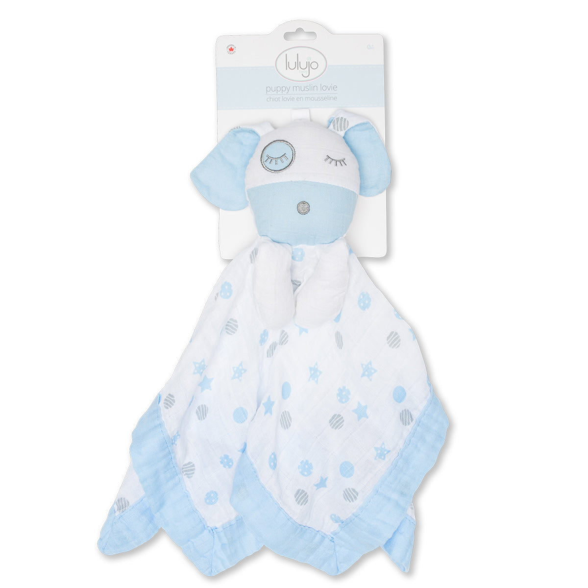 Lulujo - Cotton Muslin Lovie - Blue Puppy Lulujo