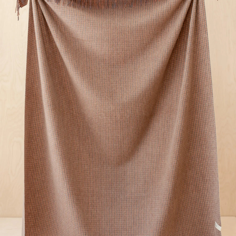 Lambswool Baby Blanket in Blush Block Check TartanBlanketCo