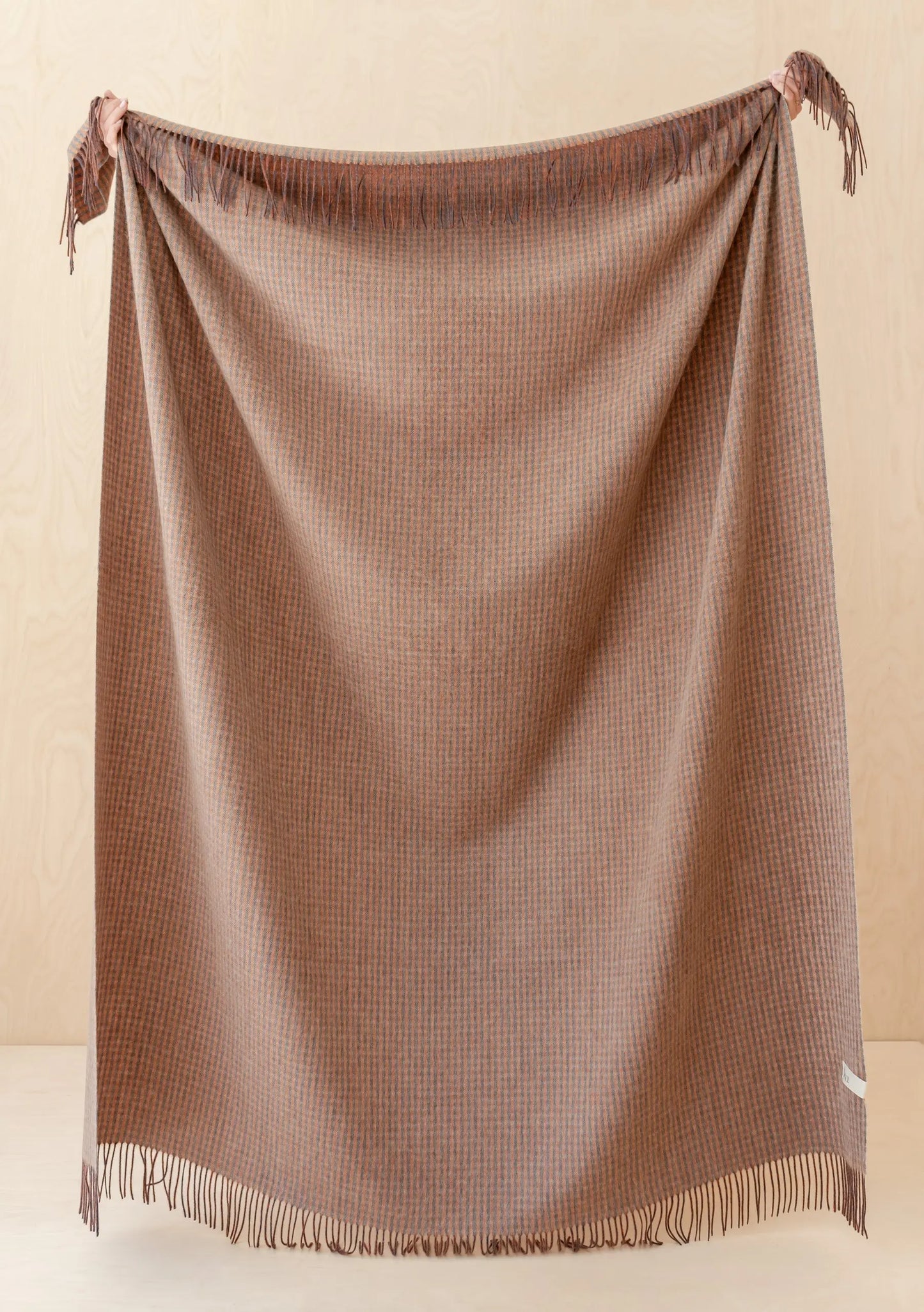 Lambswool Baby Blanket in Blush Block Check TartanBlanketCo