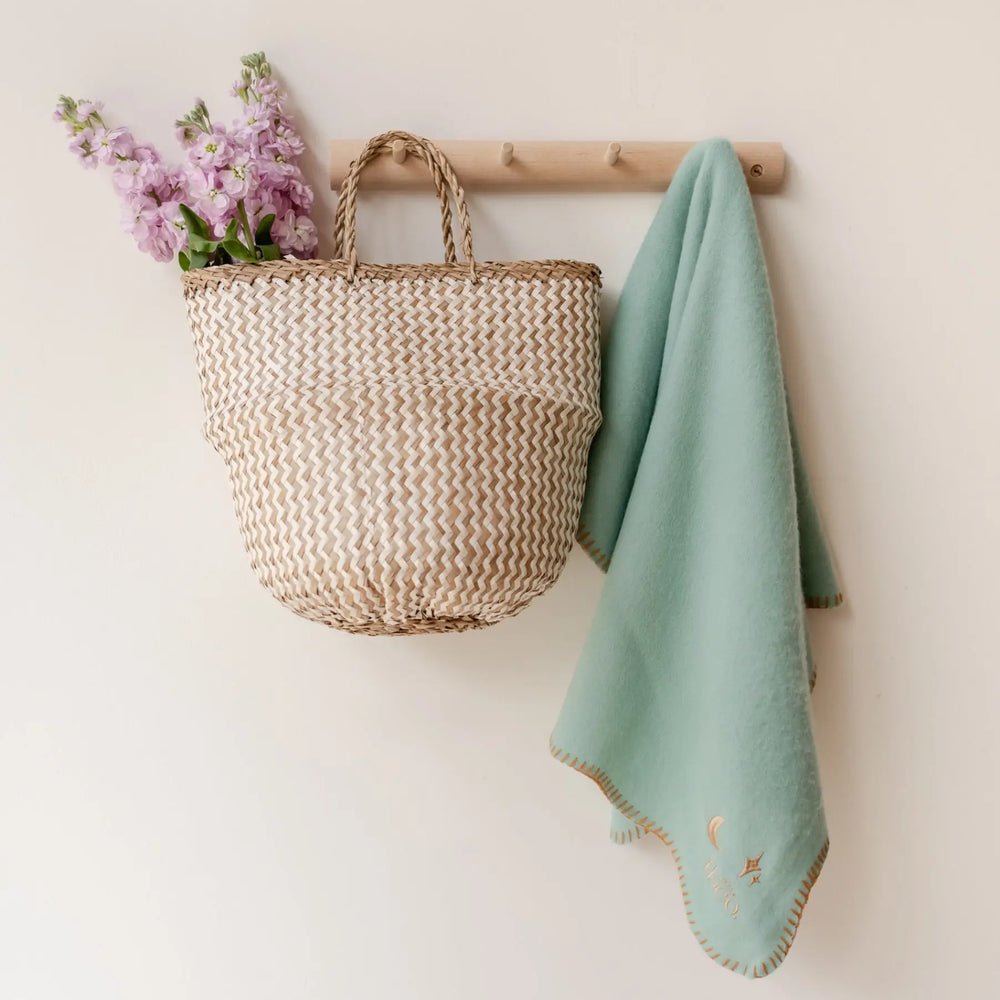 Lambswool Baby Blanket in Green Scalloped Edge TartanBlanketCo