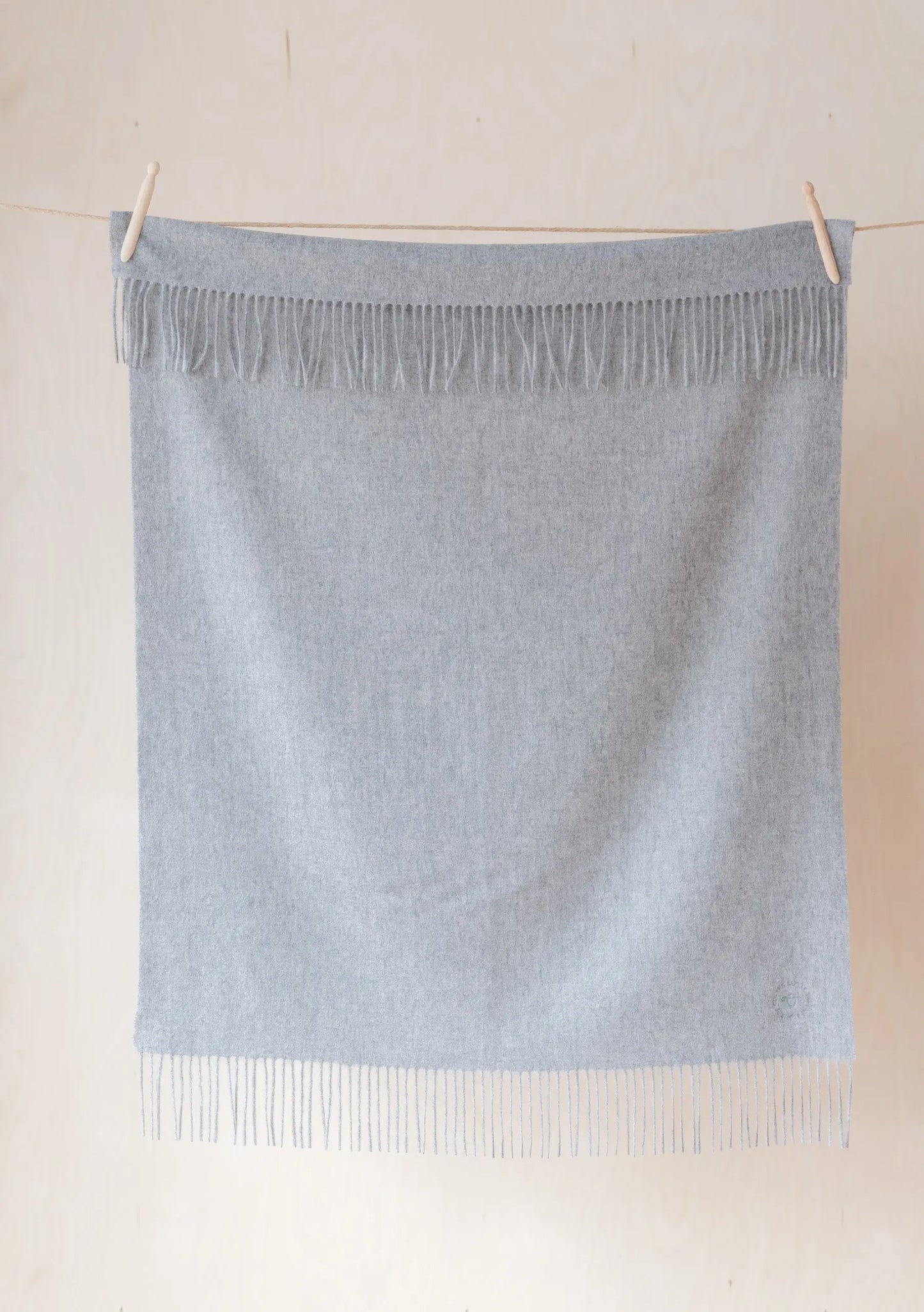 Lambswool Baby Blanket in Light Grey Melange TartanBlanketCo