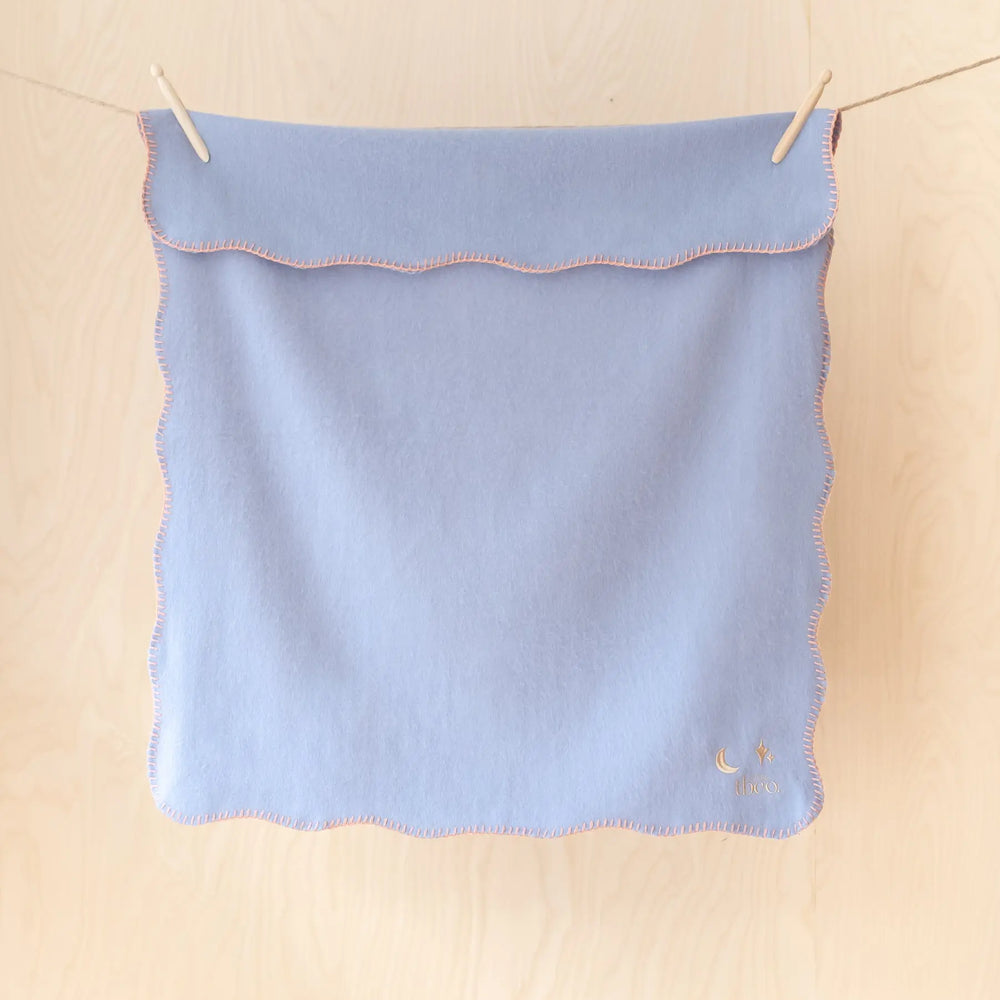 Lambswool Baby Blanket in Lilac Scalloped Edge TartanBlanketCo