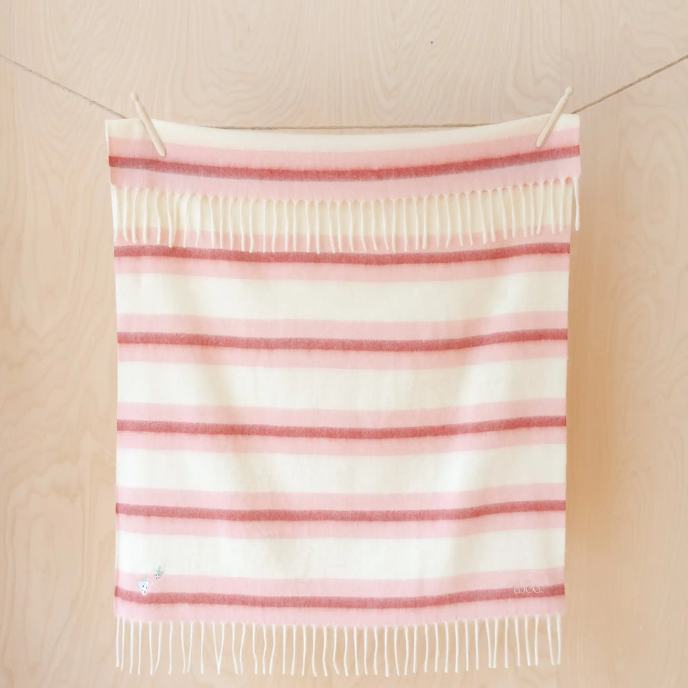 Lambswool Baby Blanket in Oatmeal Gingham TartanBlanketCo