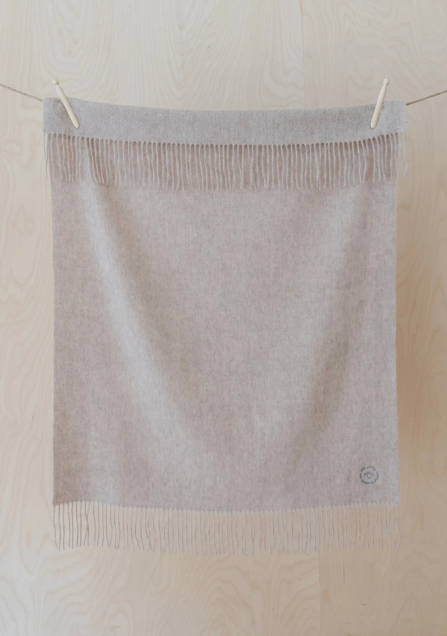 Lambswool Baby Blanket in Oatmeal Melange TartanBlanketCo