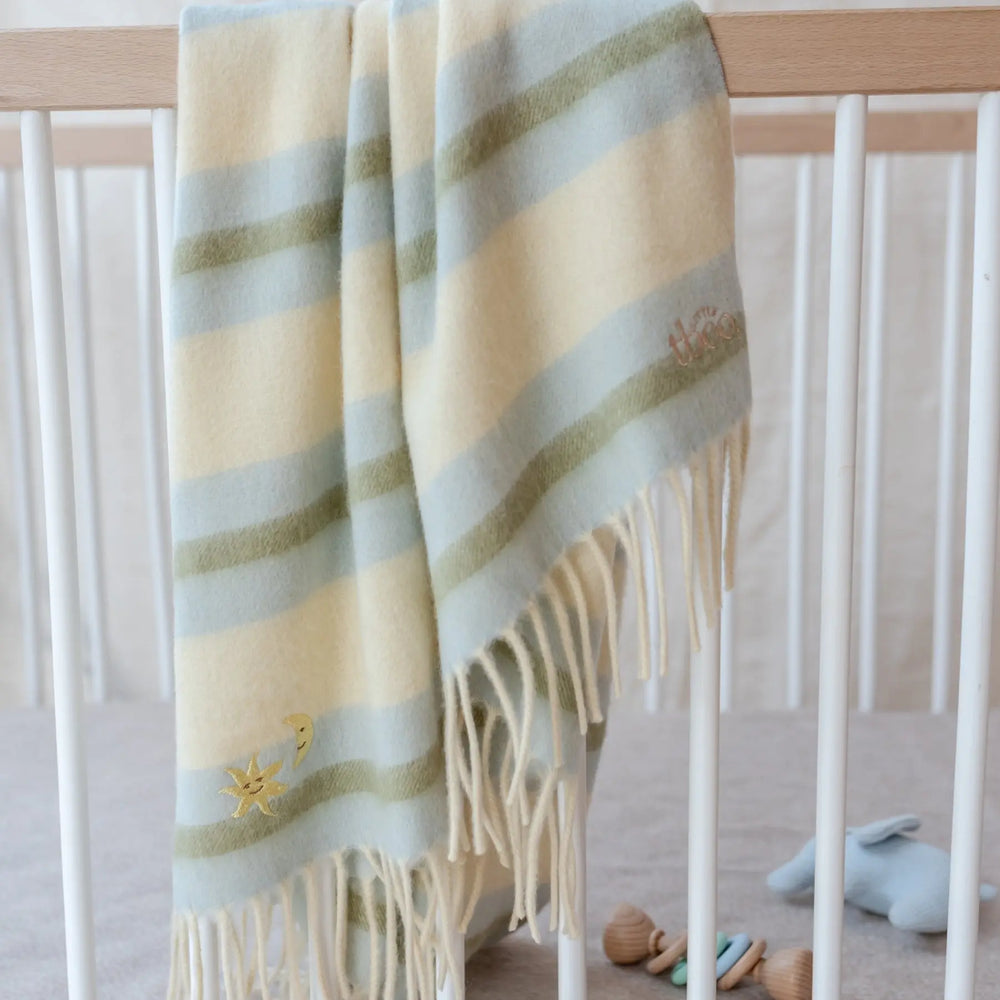 Lambswool Baby Blanket in Pink Stripe TartanBlanketCo