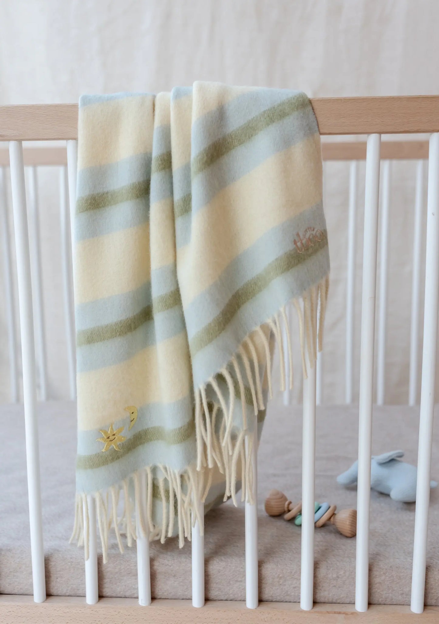 Lambswool Baby Blanket in Pink Stripe TartanBlanketCo