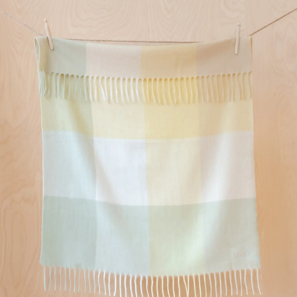 Lambswool Baby Blanket in Rose Block Check TartanBlanketCo