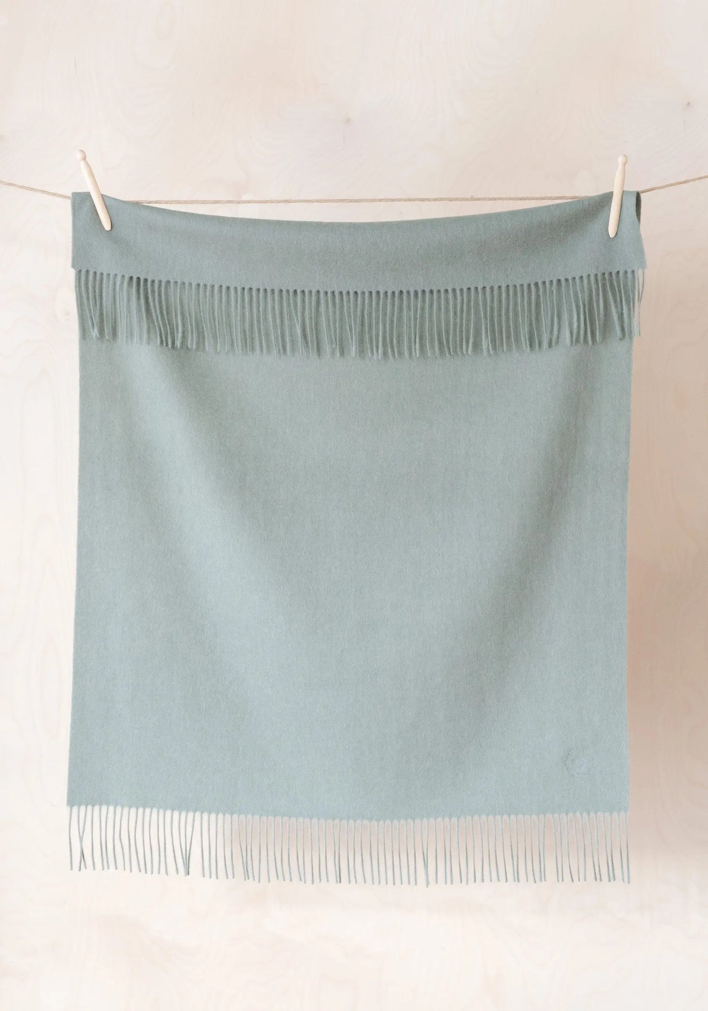 Lambswool Baby Blanket in Sage Melange TartanBlanketCo