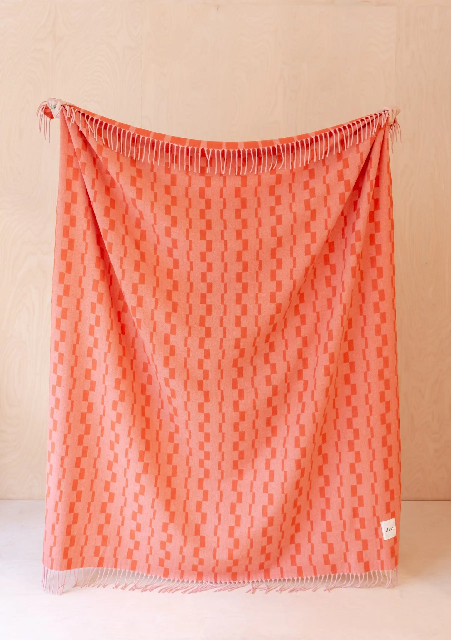 Lambswool Blanket in Green Checker Stripe TartanBlanketCo