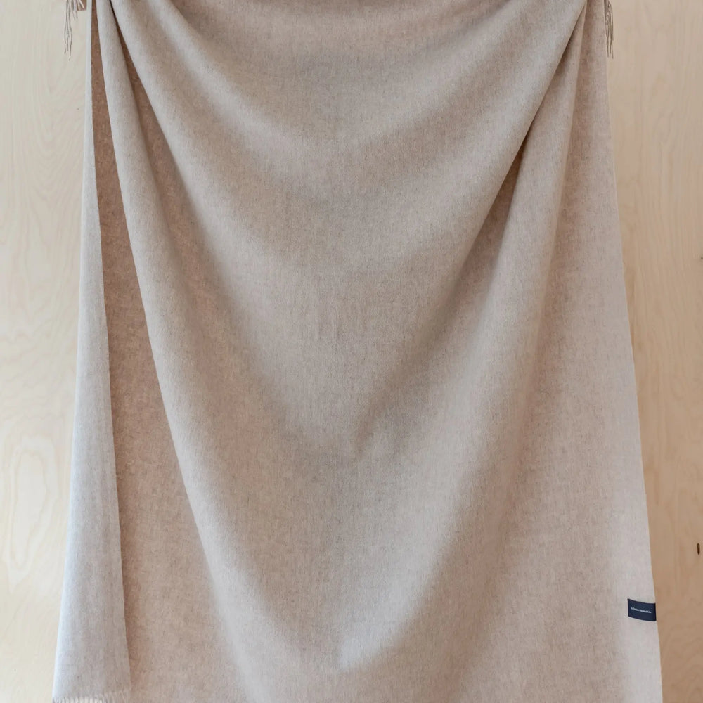 Lambswool Blanket in Oatmeal Melange TartanBlanketCo