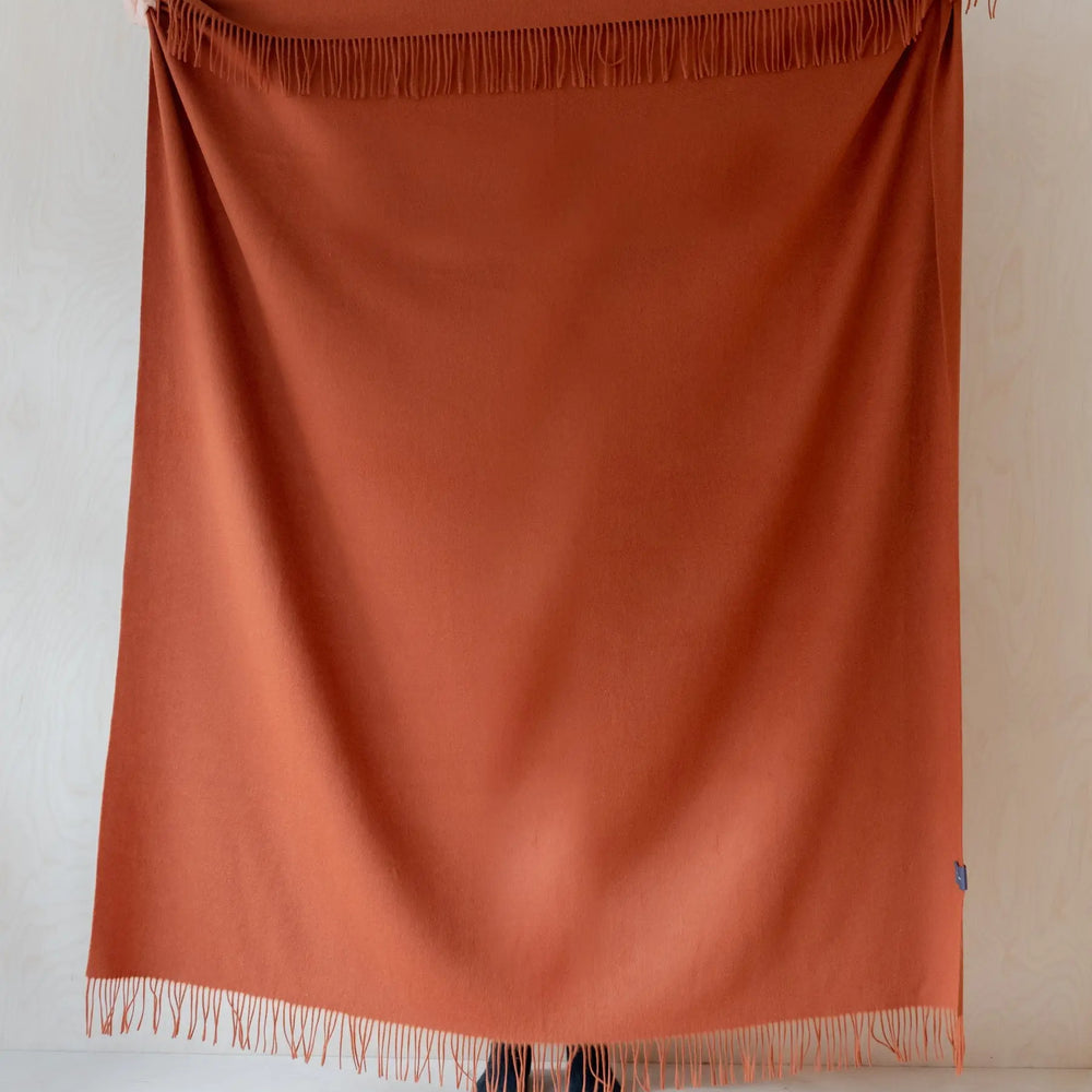 Lambswool Blanket in Rust Melange TartanBlanketCo