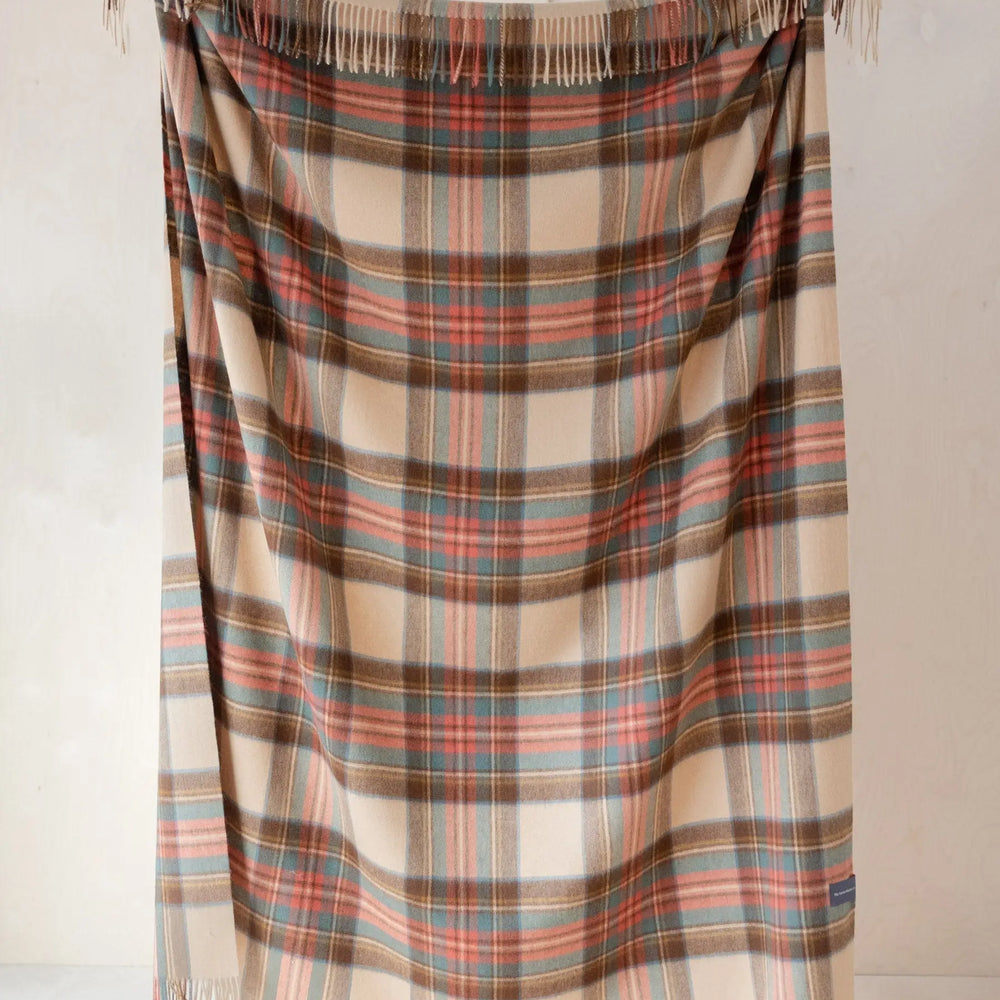 Lambswool Blanket in Stewart Dress Antique Tartan TartanBlanketCo